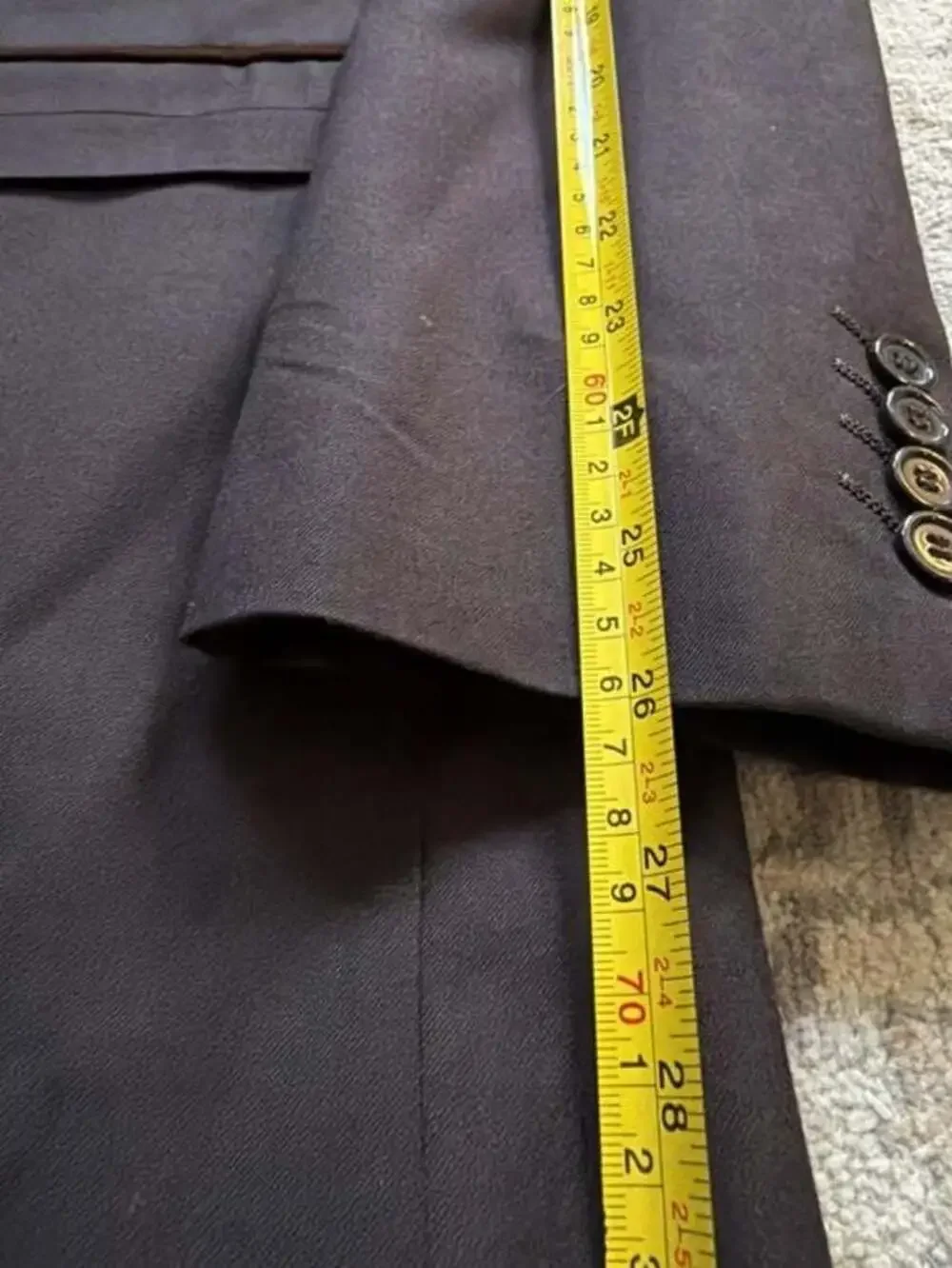 STATEMENT Brown Blazer Sport Coat with Velvet Collar and Plaid Lining